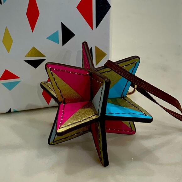Fossil 12 Point Multicolor Leather Star Ornament - Picture 1 of 6